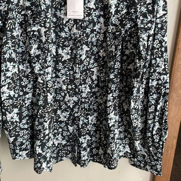 ERDEM x UNIVERSAL STANDARD Kalina Ruffle Shirt Chambray Bud Floral - Picture 10 of 16